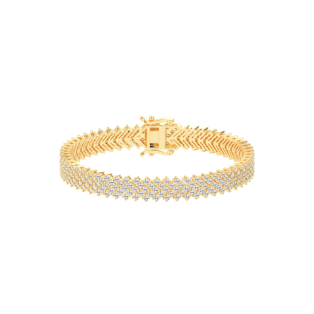 Fancy Pave Round Cut Lab Grown Diamond Tennis Bracelet