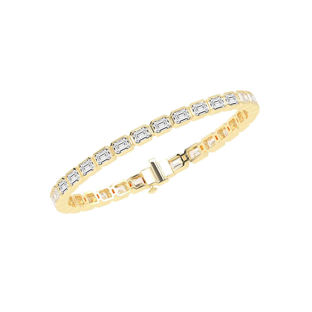 Emerald Cut Lab Grown Diamond Tennis Bracelet