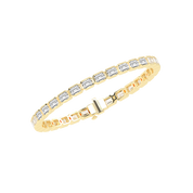 Emerald Cut Lab Grown Diamond Tennis Bracelet