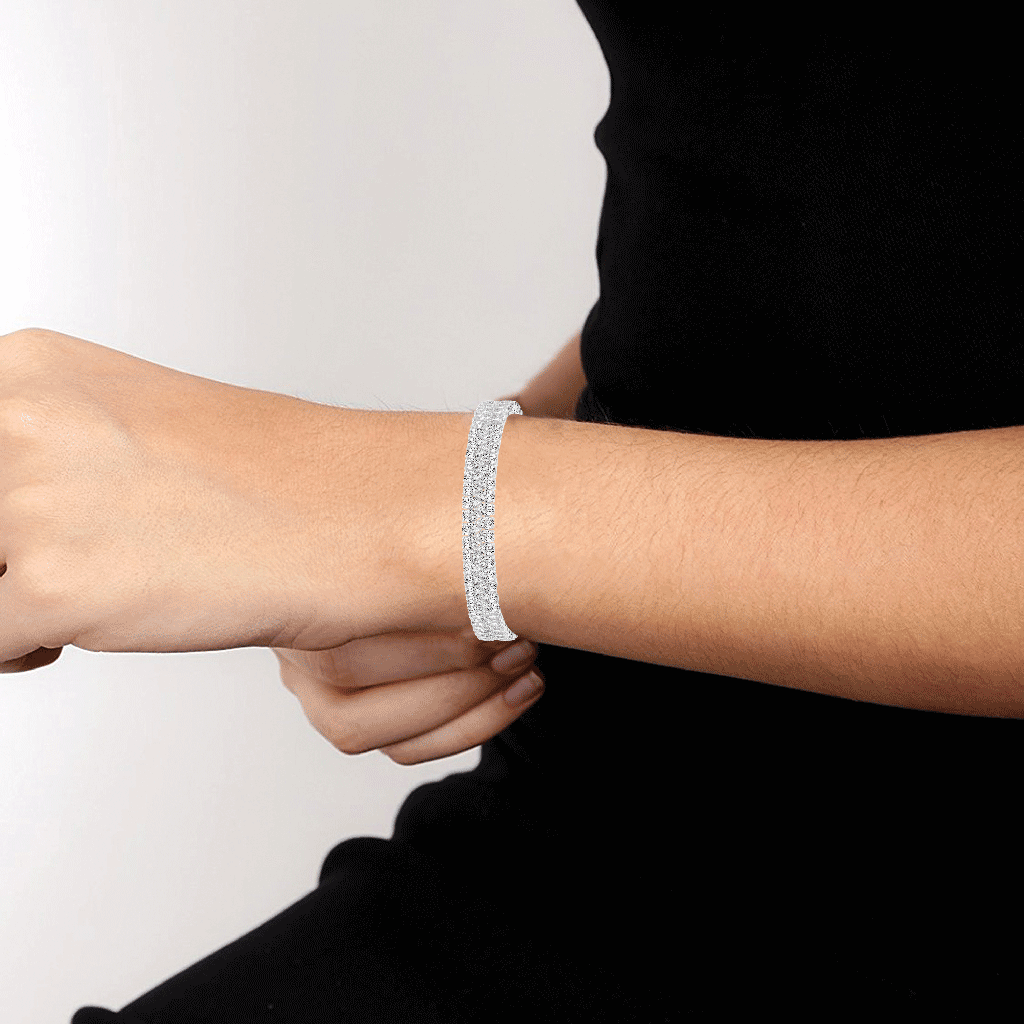 Pear Cut Lab Grown Diamond Bangle Bracelet