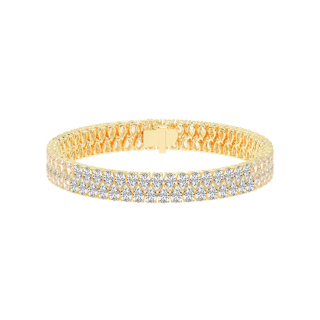 Pear Cut Lab Grown Diamond Bangle Bracelet