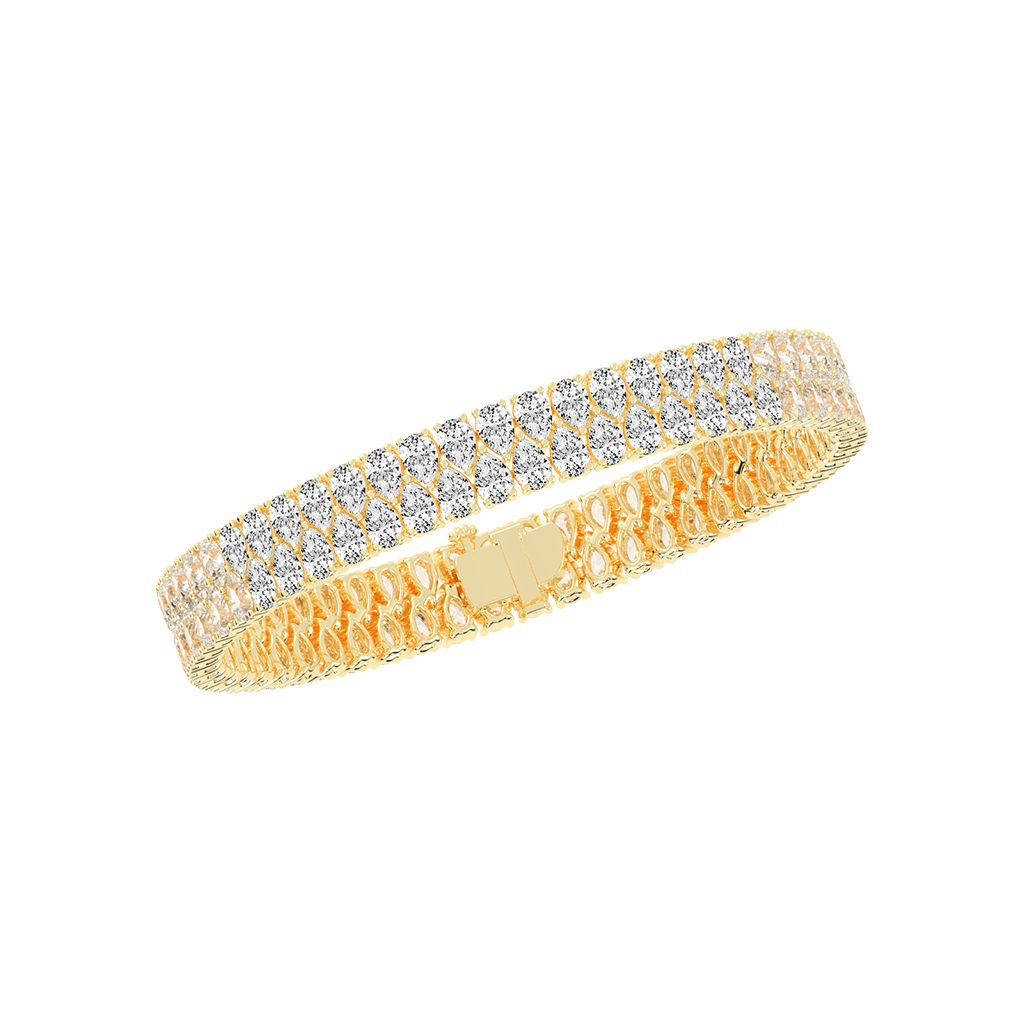 Pear Cut Lab Grown Diamond Bangle Bracelet