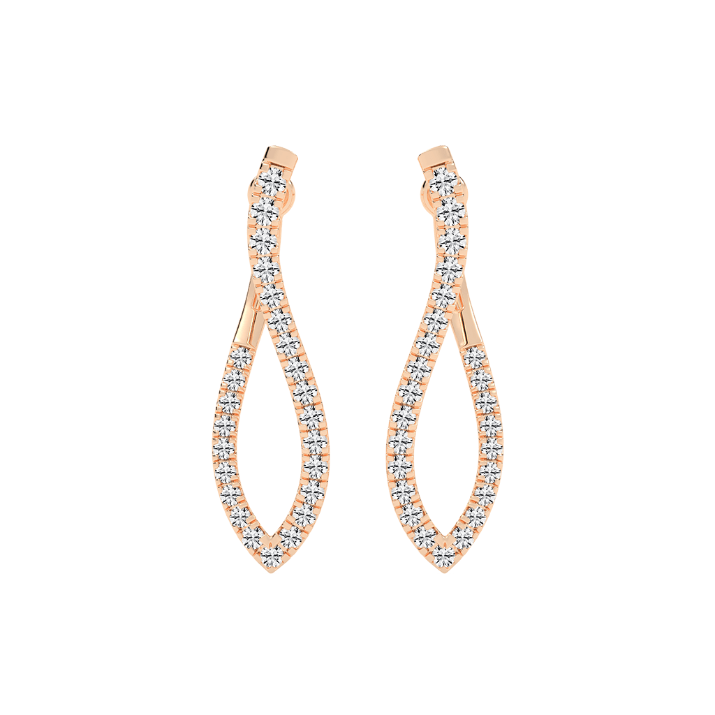 Twisted Hoop V Style 0.77 Cttw Lab Grown Diamond Studs