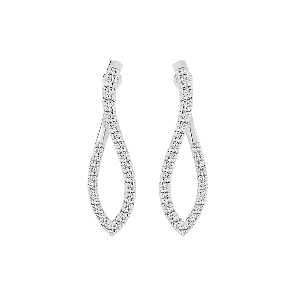 Twisted Hoop V Style 0.77 Cttw Lab Grown Diamond Studs