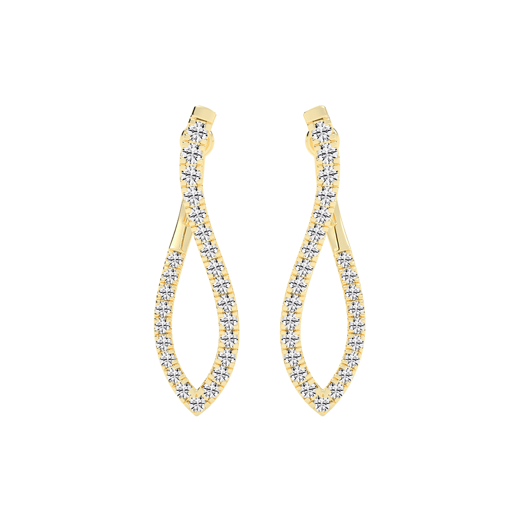 Twisted Hoop V Style 0.77 Cttw Lab Grown Diamond Studs