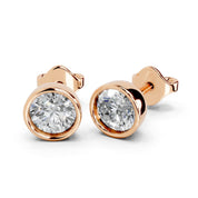 Bezel set round cut Lab Grown Diamond Studs