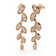 Vine Cascade style 0.42 cttw lab grown diamond earrings