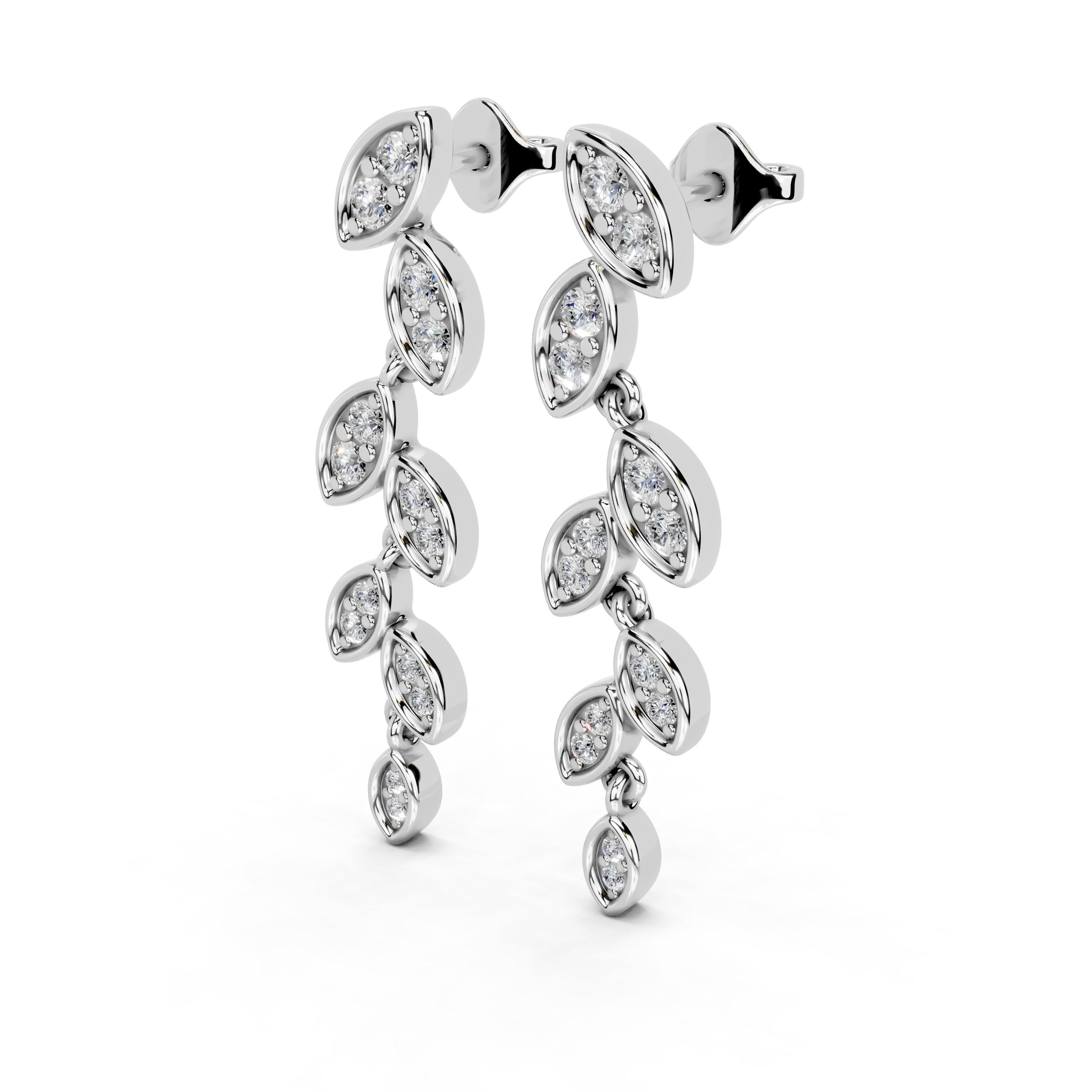 Vine Cascade style 0.42 cttw lab grown diamond earrings