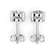 Four Prong Round Diamond Studs (14K White Gold, 1 CT Total Weight)