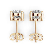 Four Prong Round Diamond Studs (14K Yellow Gold, 1 CT Total Weight)