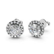 Fancy Halo Round Cut 1.25 Cttw Lab Grown Diamond Studs