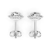 Fancy Halo Round Cut 1.25 Cttw Lab Grown Diamond Studs