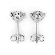 Six Prong Round Diamond Studs - Aria (14K White Gold, 1 CT Total Weight)