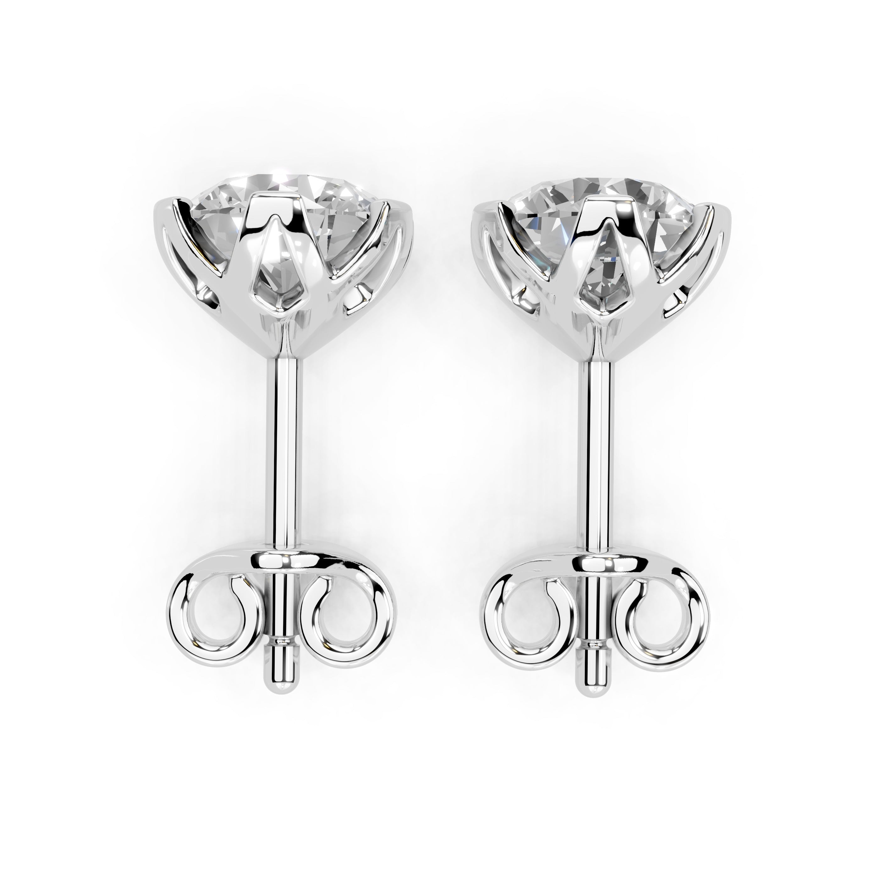 Six Prong Round Lab grown diamond studs