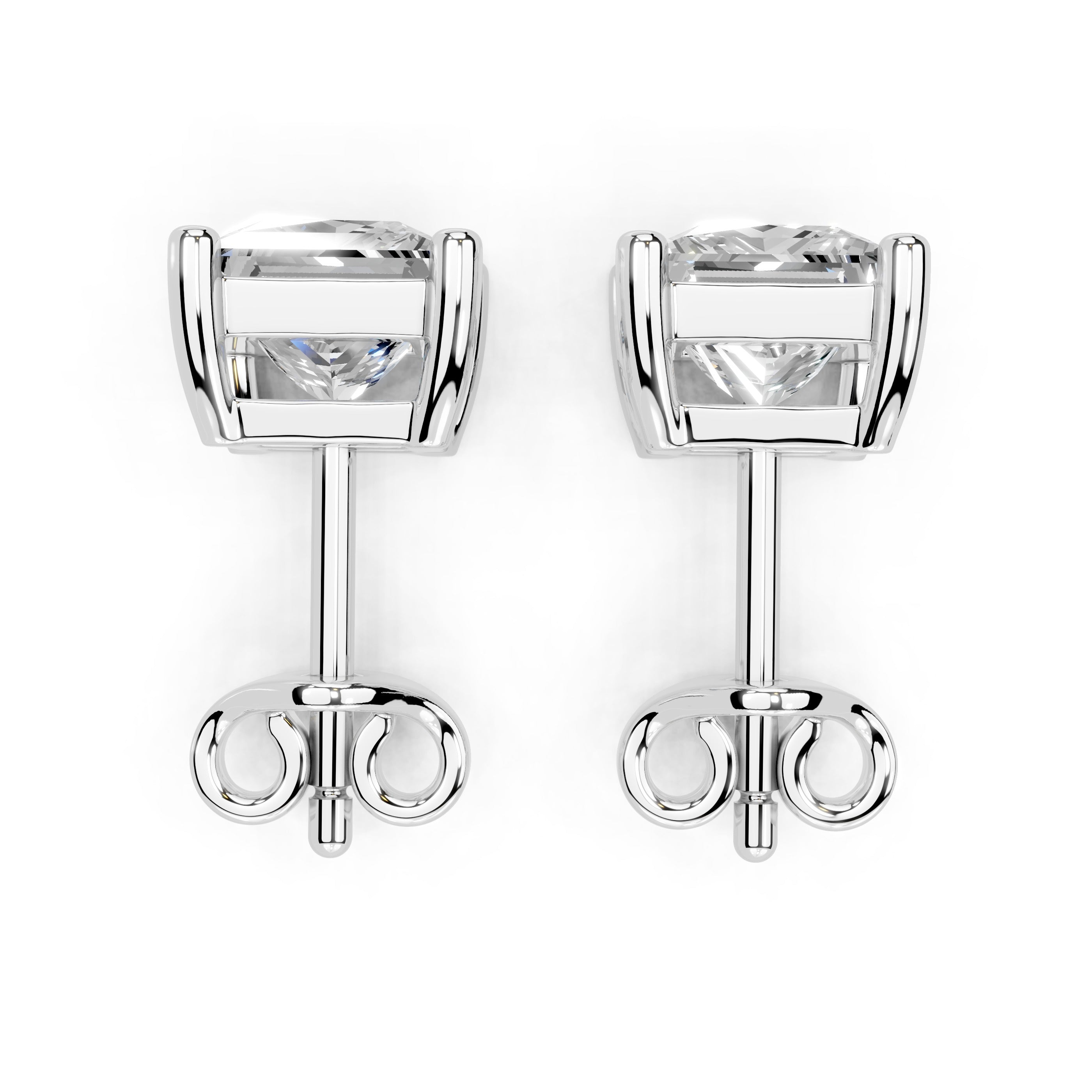 Four prong princess 1.5 cttw lab grown diamond studs