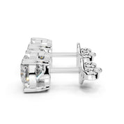 Four Prong square cushion 2 cttw lab grown diamond studs