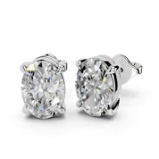 Four Prong Oval 2 cttw lab grown diamond studs