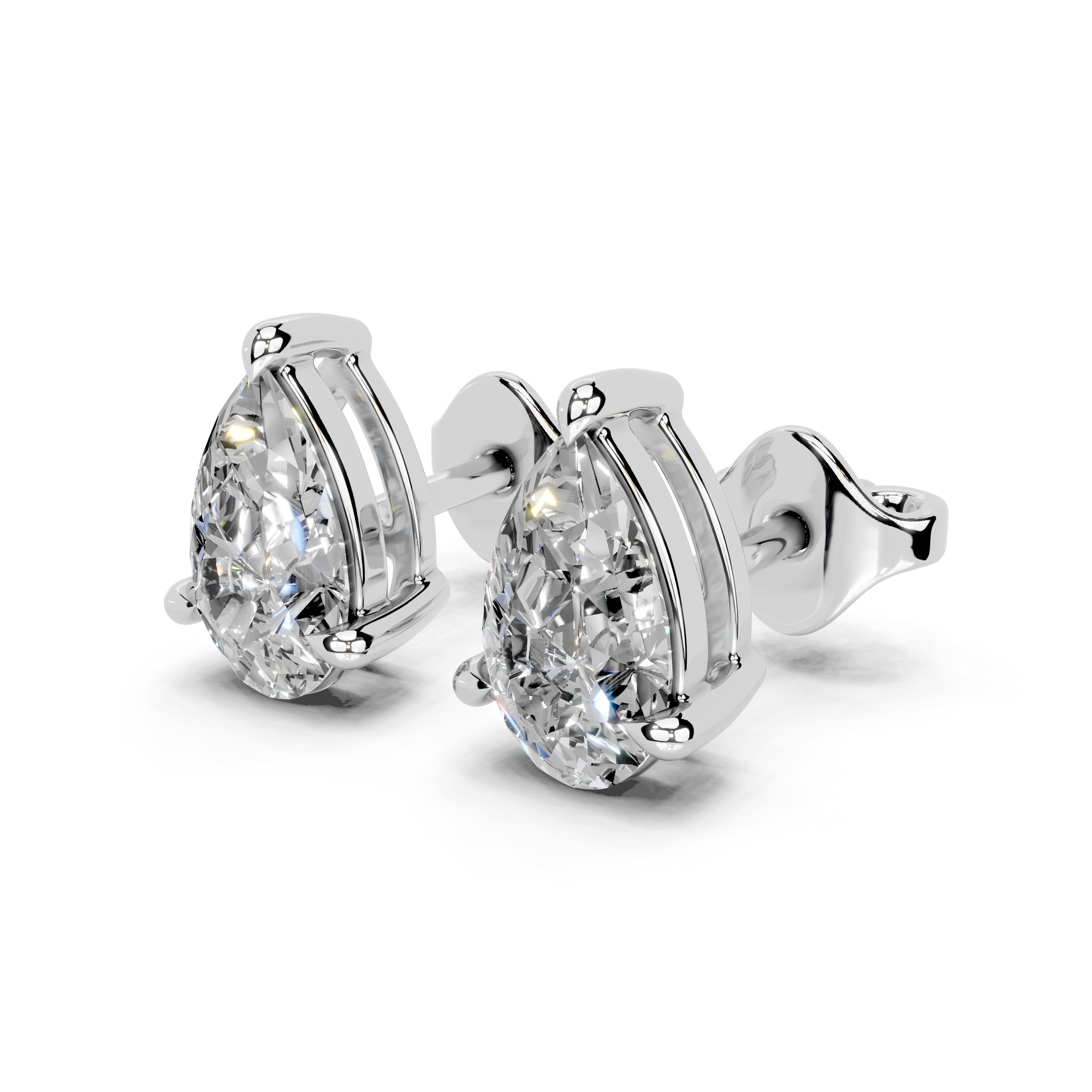 Three Prong Pear 1 Cttw Lab Grown Diamond Studs