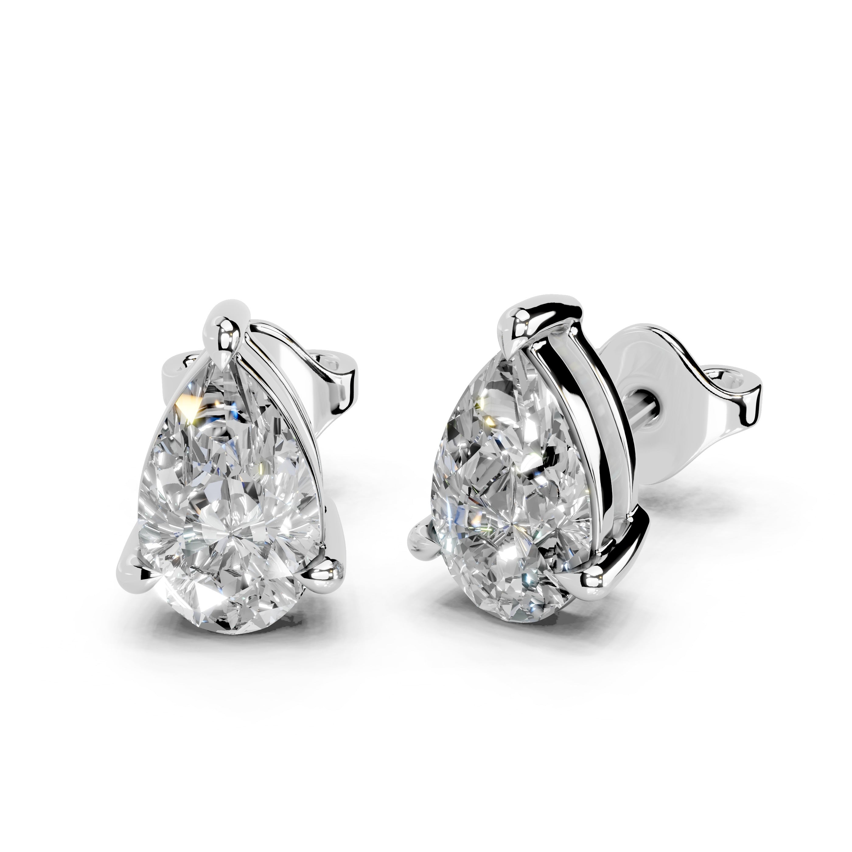 Three Prong Pear 1 Cttw Lab Grown Diamond Studs