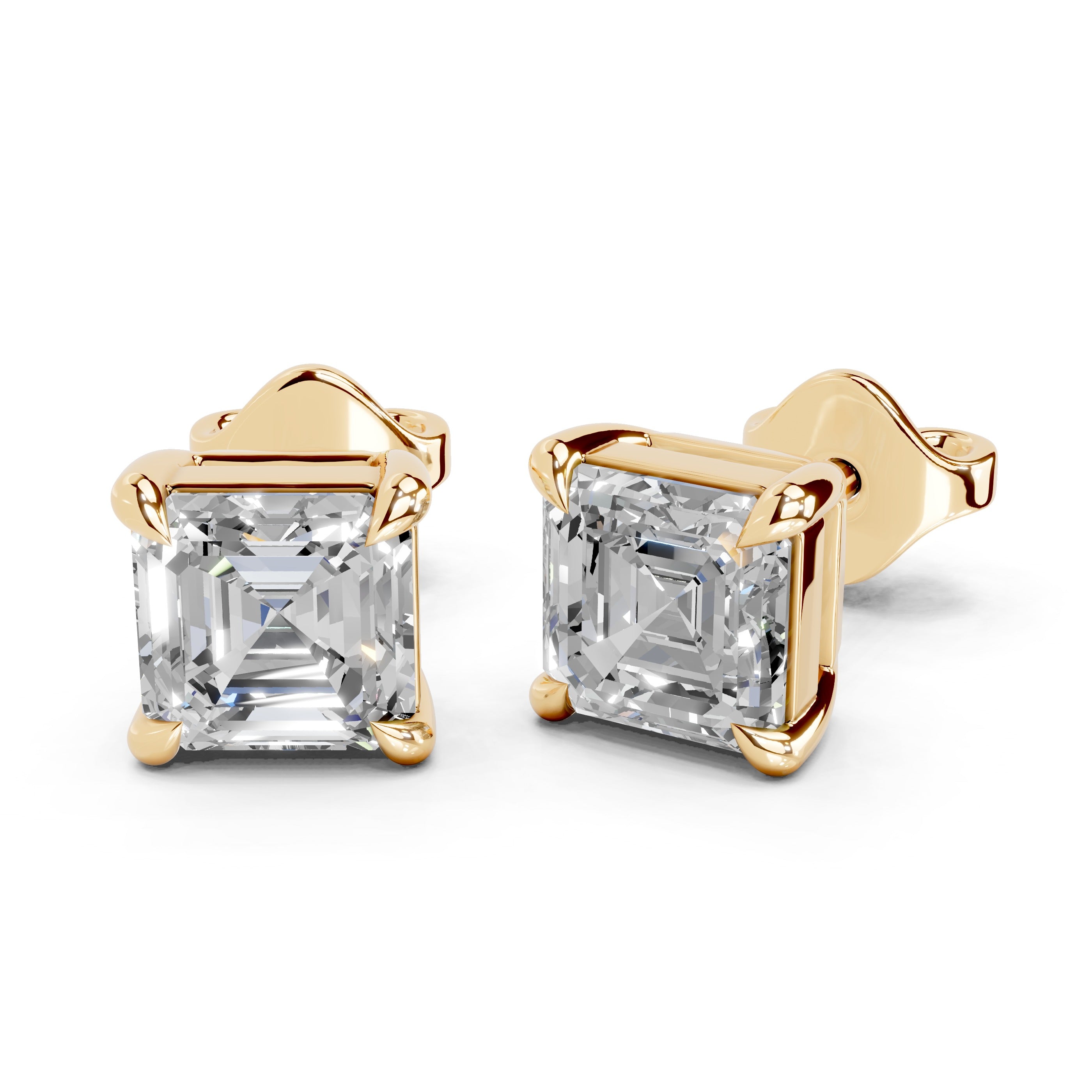 Four Prong Asscher 1.5 Cttw Lab Grown Diamond Studs