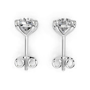 Four Twin Prong Round Diamond Studs (14K White Gold, 1 CT Total Weight)