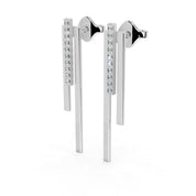 Long bar 0.2 cttw lab grown diamond earrings