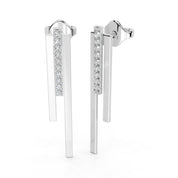 Long bar 0.2 cttw lab grown diamond earrings