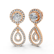 Fancy Teardrop Halo 2.56 Cttw Lab Grown Diamond Earrings