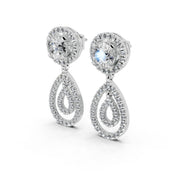 Fancy Teardrop Halo 2.56 Cttw Lab Grown Diamond Earrings