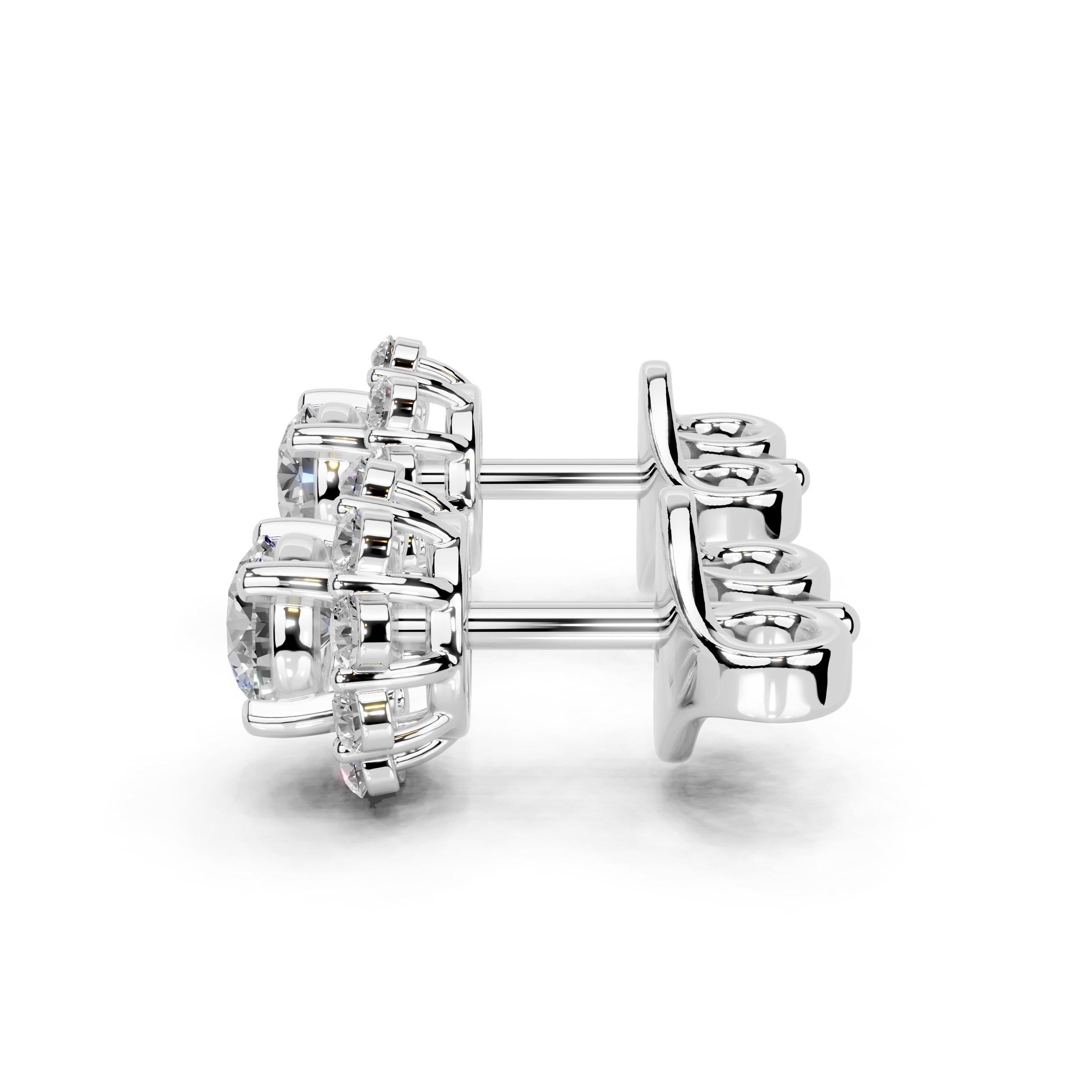 Halo round cut 1.3 cttw lab grown diamond studs