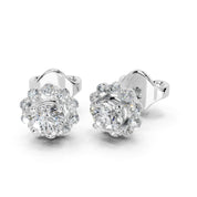 Halo round cut 1.3 cttw lab grown diamond studs