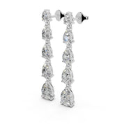 Long Drop Pear Cut 4.5 cttw Lab grown diamond earrings