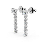 Long Drop Earrings 0.7 Cttw Lab Grown Diamond Earring