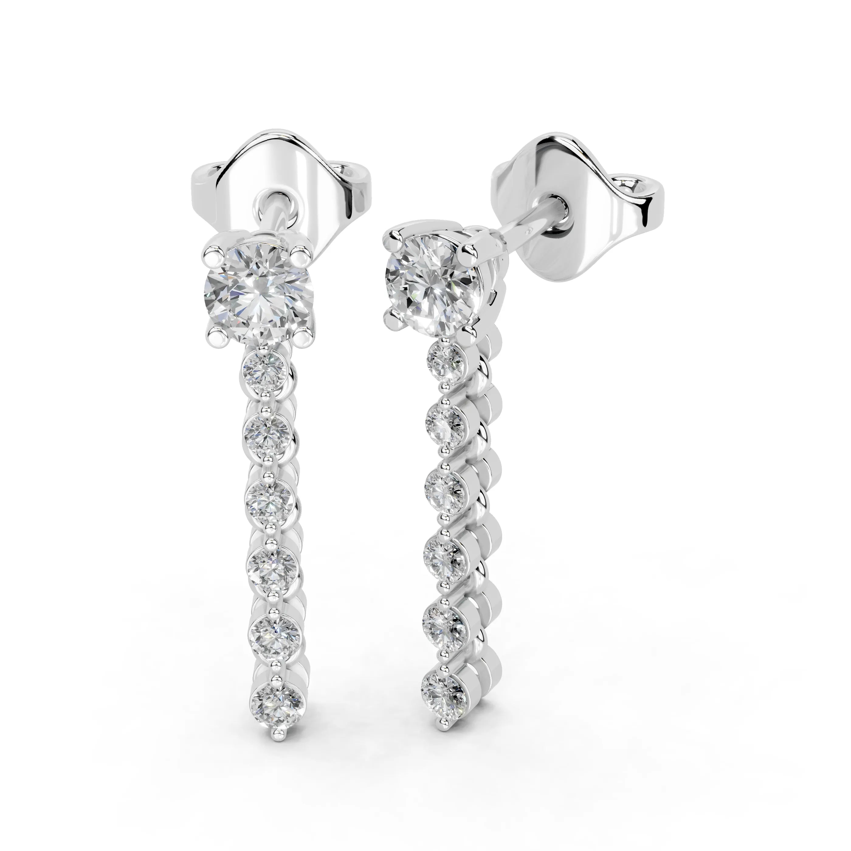 Long Drop Earrings 0.7 Cttw Lab Grown Diamond Earring