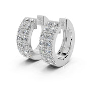 Double pave huggies 0.56 cttw lab grown diamond studs