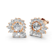 Multishape Fancy Halo 2.3 cttw lab grown diamond studs