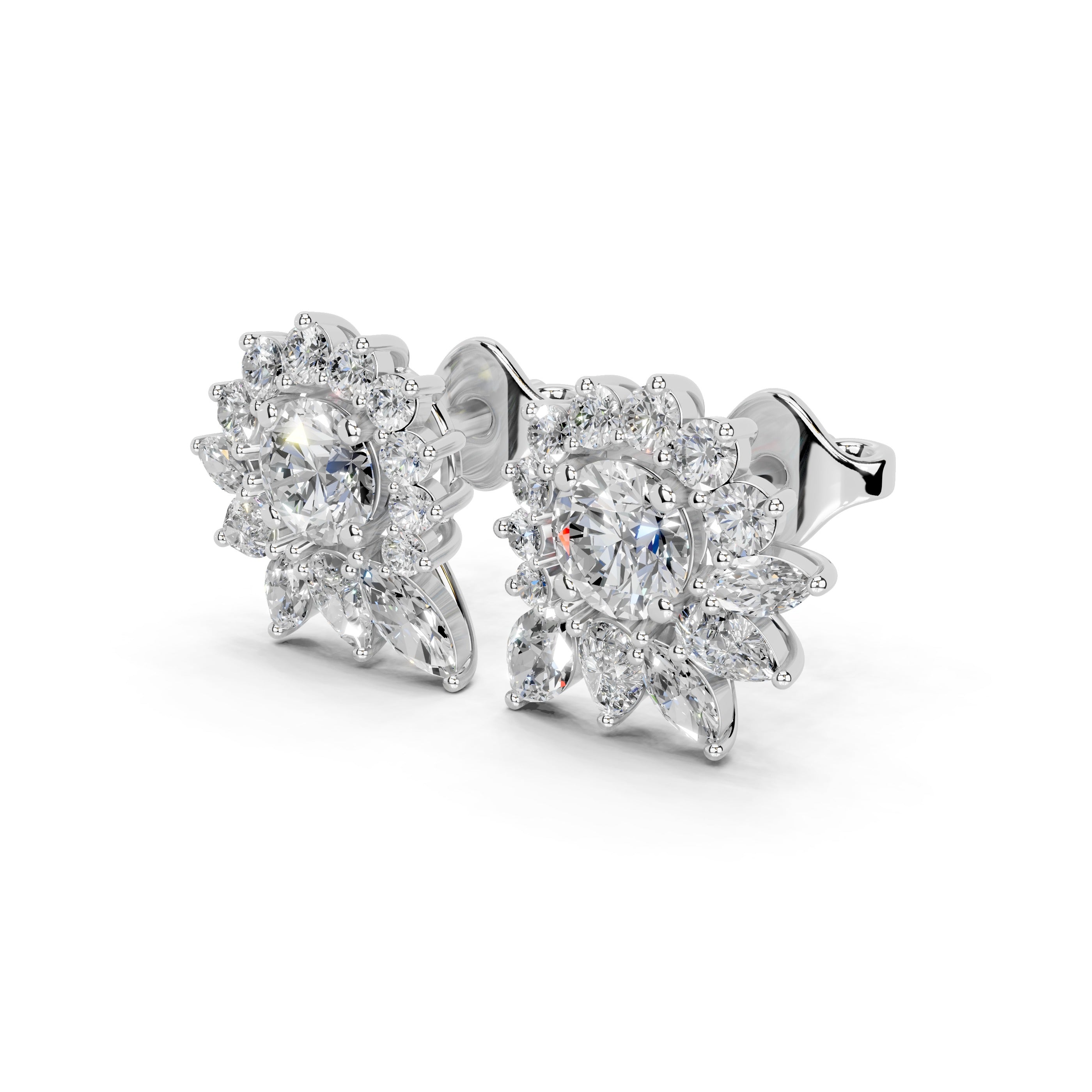 Multishape Fancy Halo 2.3 cttw lab grown diamond studs