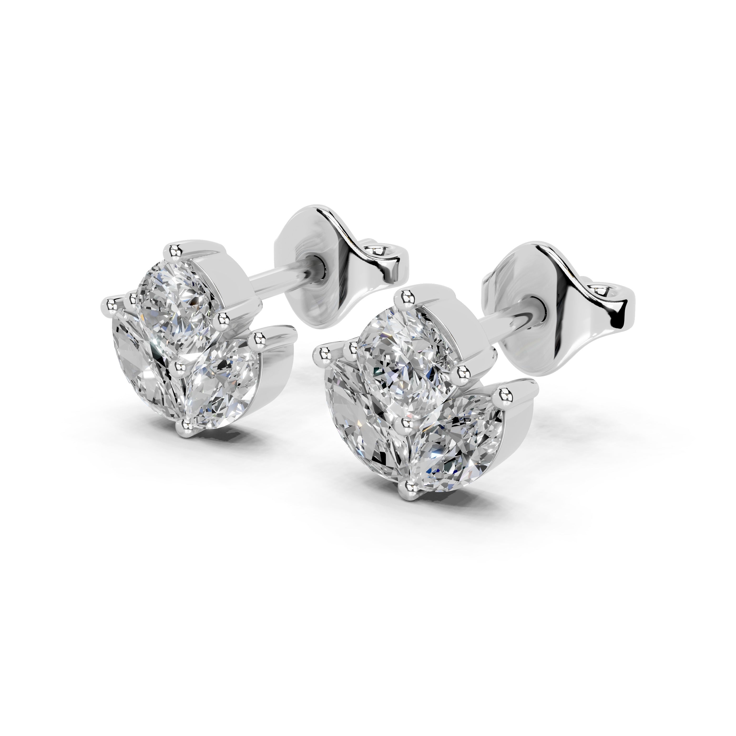 Multishape cluster 0.84 cttw lab grown diamond studs