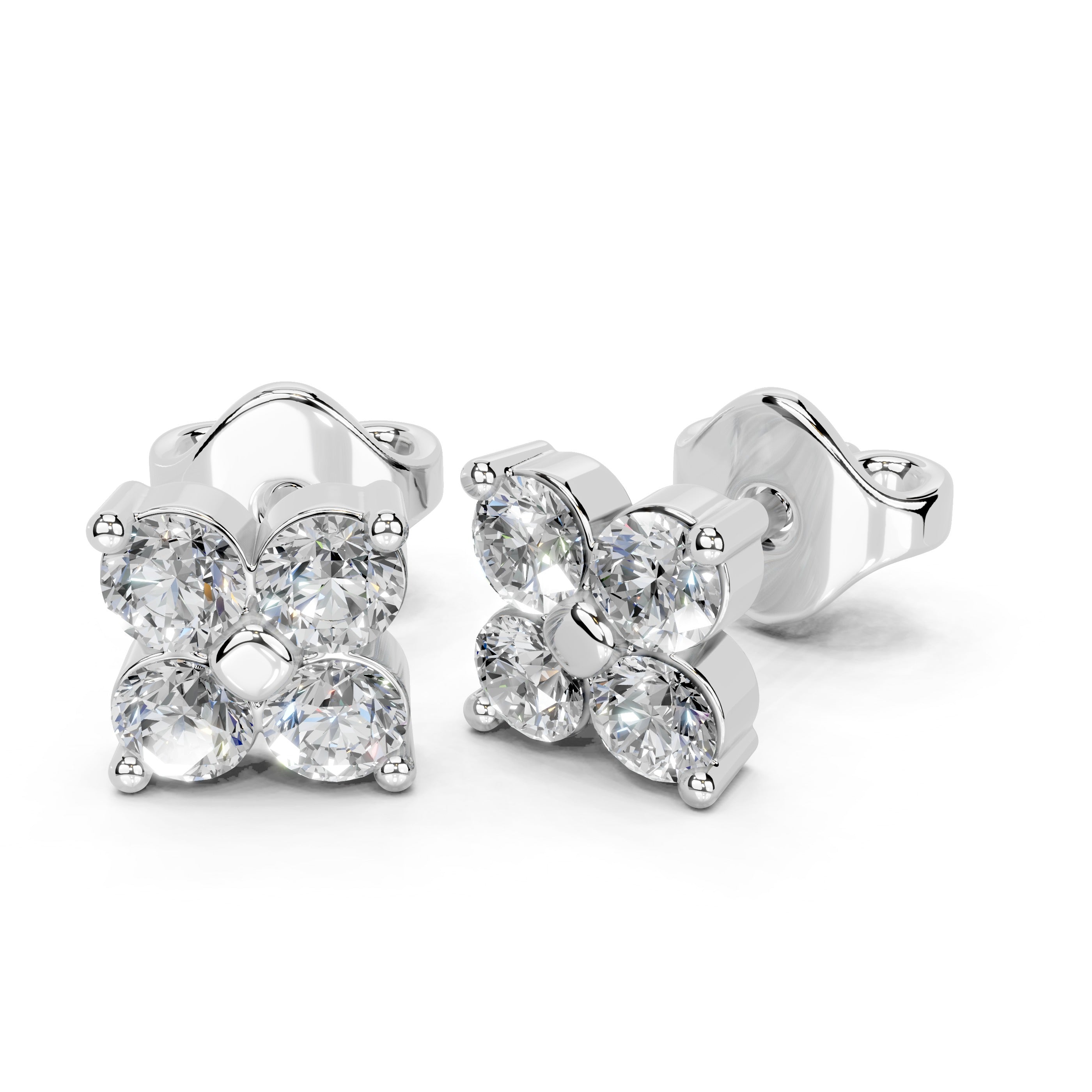 Four Stone Cluster round 0.88 lab grown diamond studs