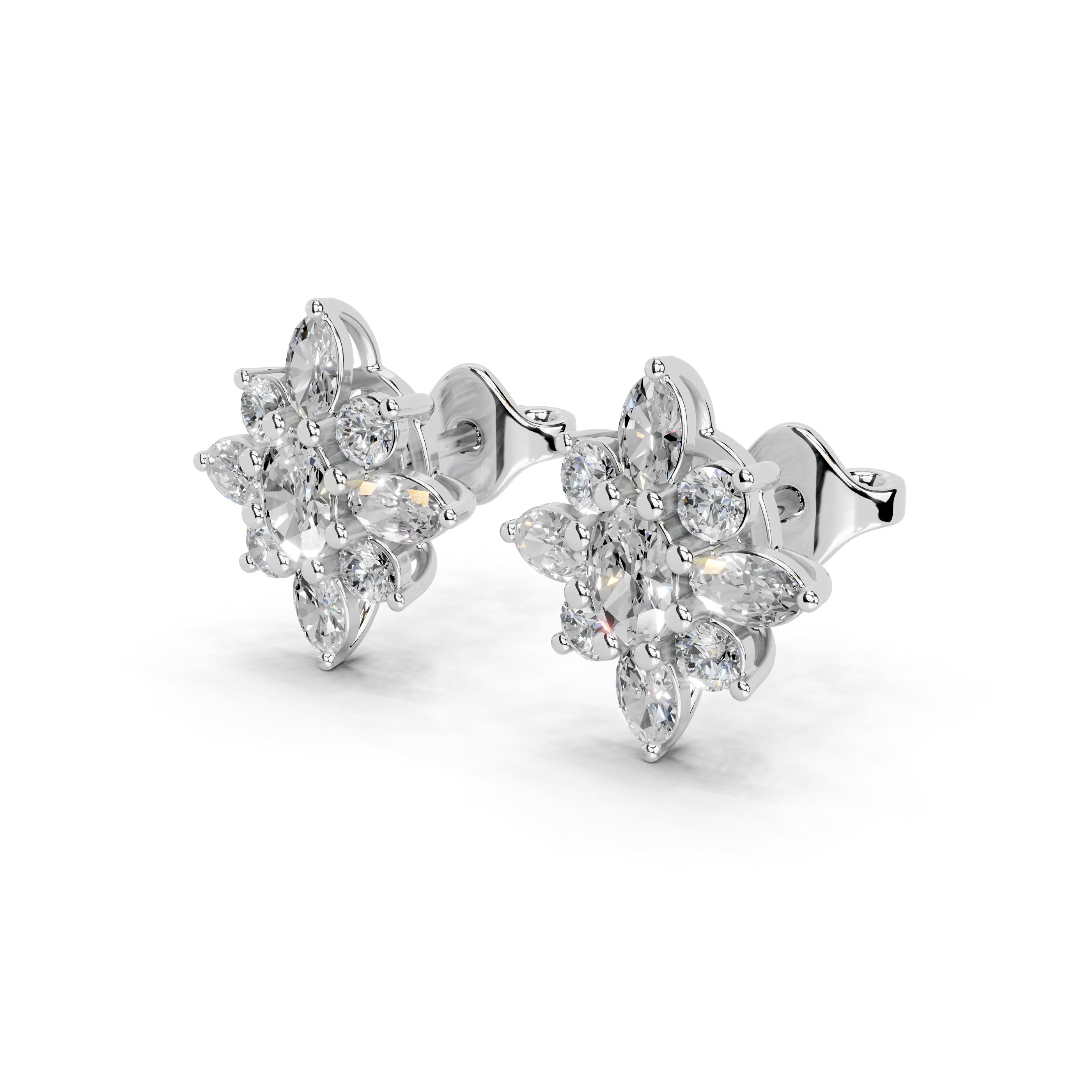 Flower style 2.06 cttw lab grown diamond studs