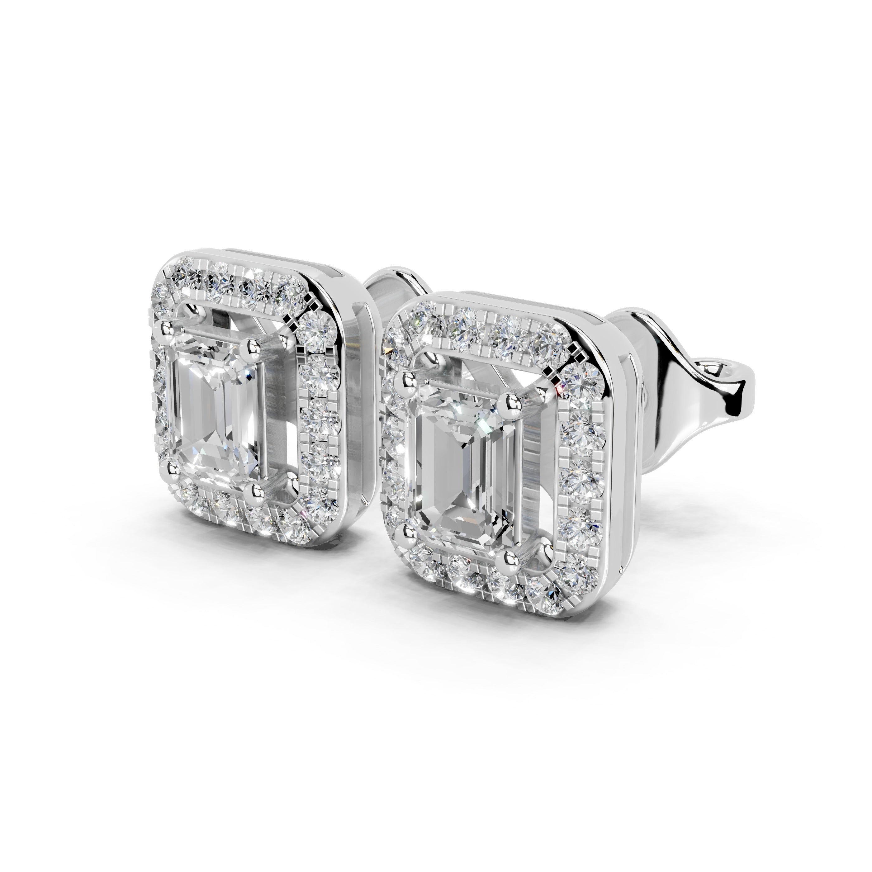 Halo Emerald 1.26 Cttw Lab Grown Diamond Studs