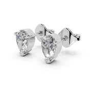 Three Prong Pear cut 1.2 Cttw Lab Grown Diamond Studs