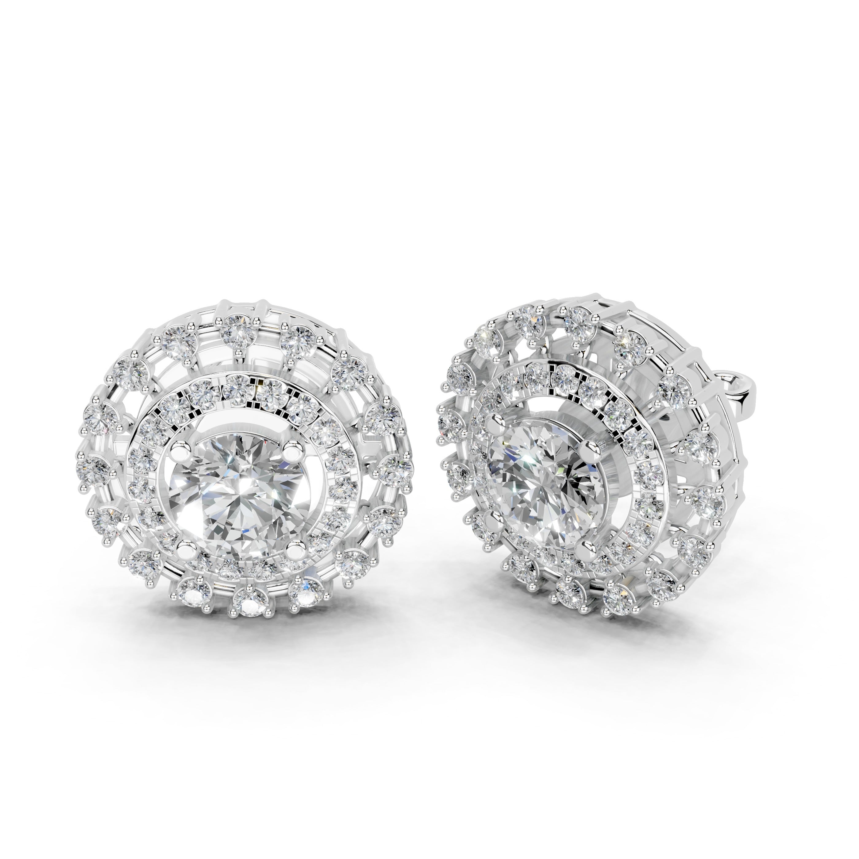 Fancy Halo round cut 2.56 cttw lab grown diamond studs