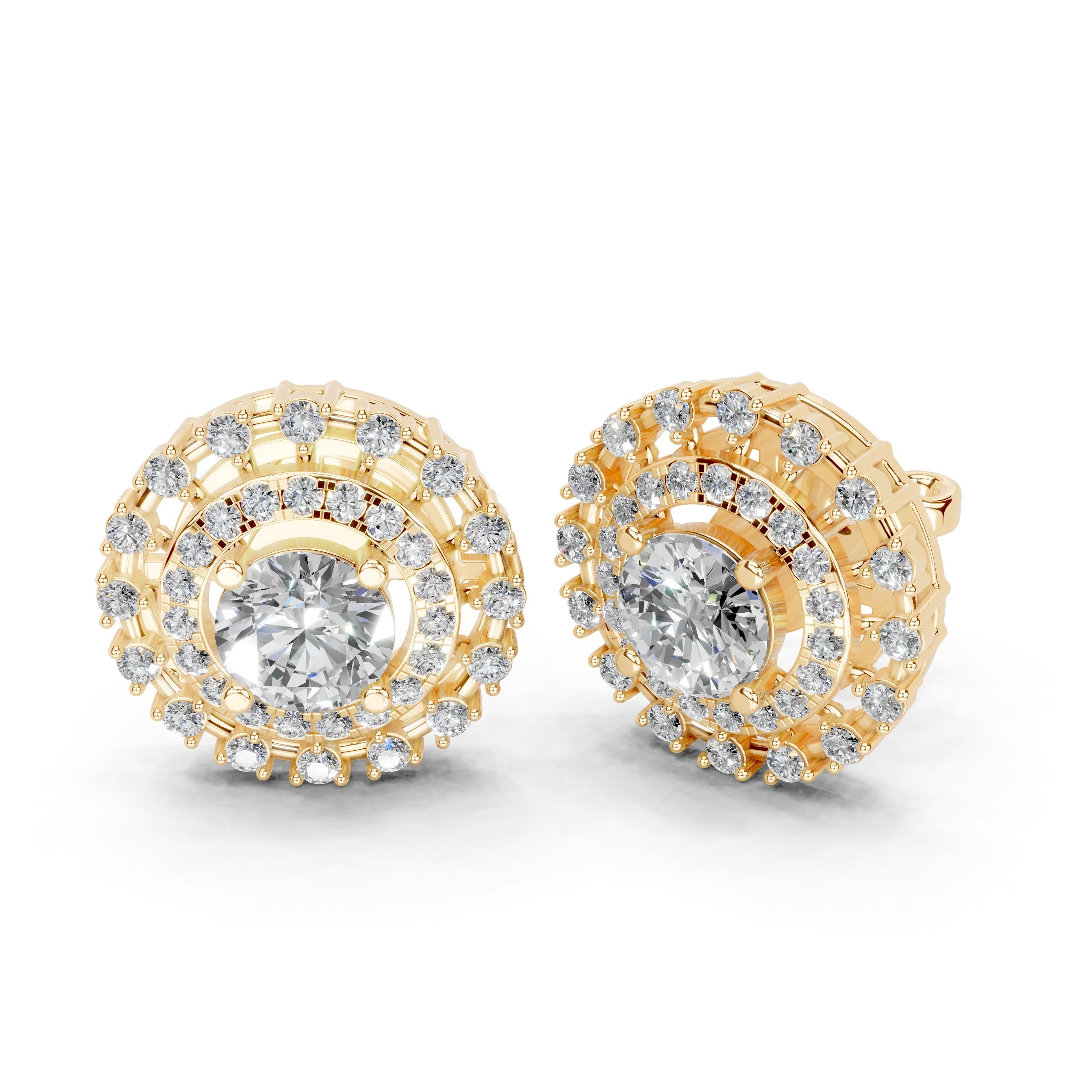 Fancy Halo round cut 2.56 cttw lab grown diamond studs