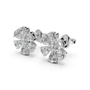 Flower Style round and pear cut 1.89 Cttw Lab Grown Diamond Studs