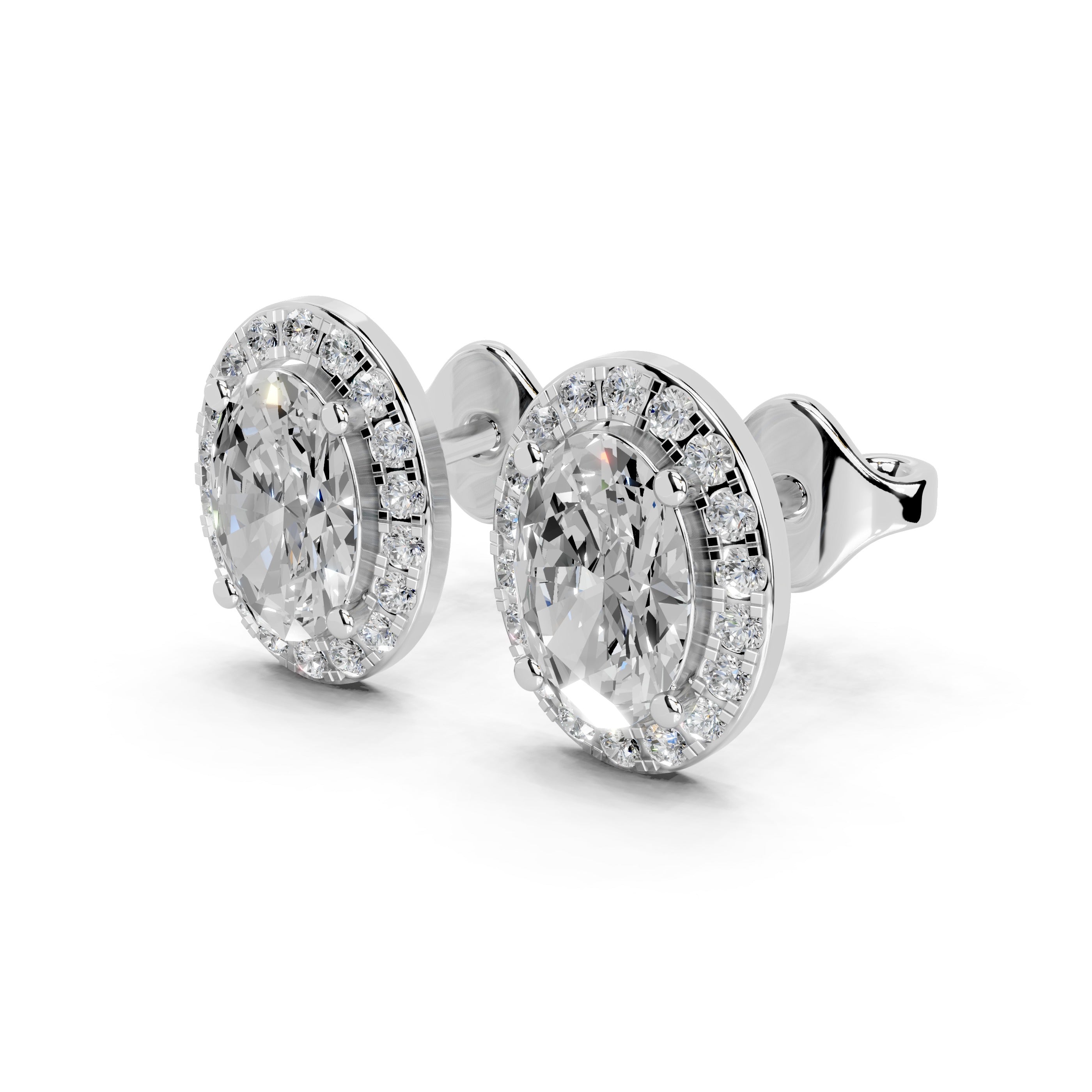 Halo Oval Cut 2.48  Cttw Lab Grown Diamond Studs