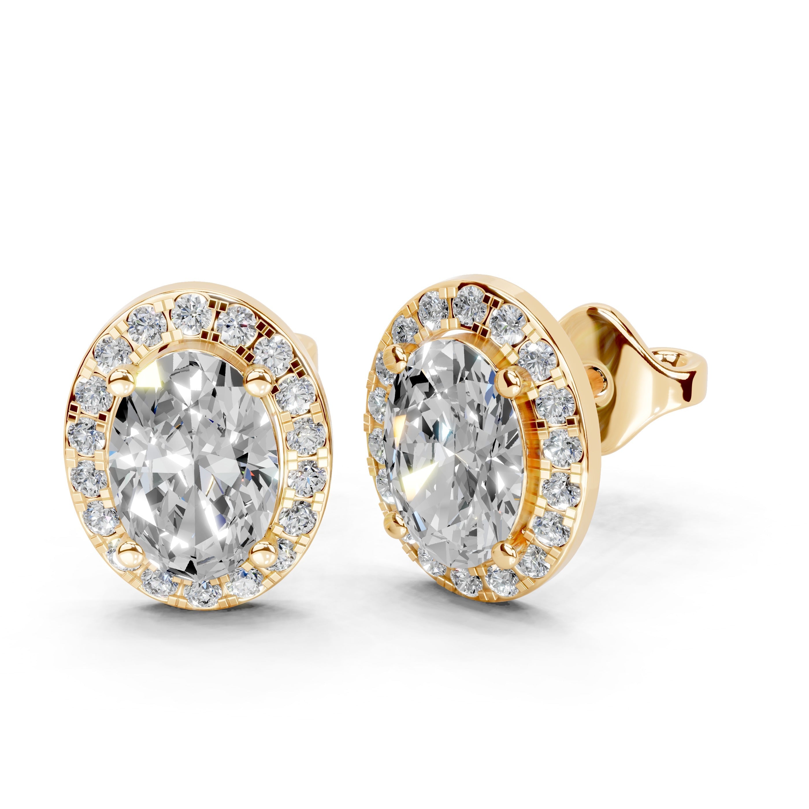 Halo Oval Cut 2.48  Cttw Lab Grown Diamond Studs