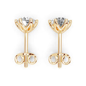 Six Prong Round Diamond Studs -  Elara (14K Yellow Gold, 1 CT Total Weight)