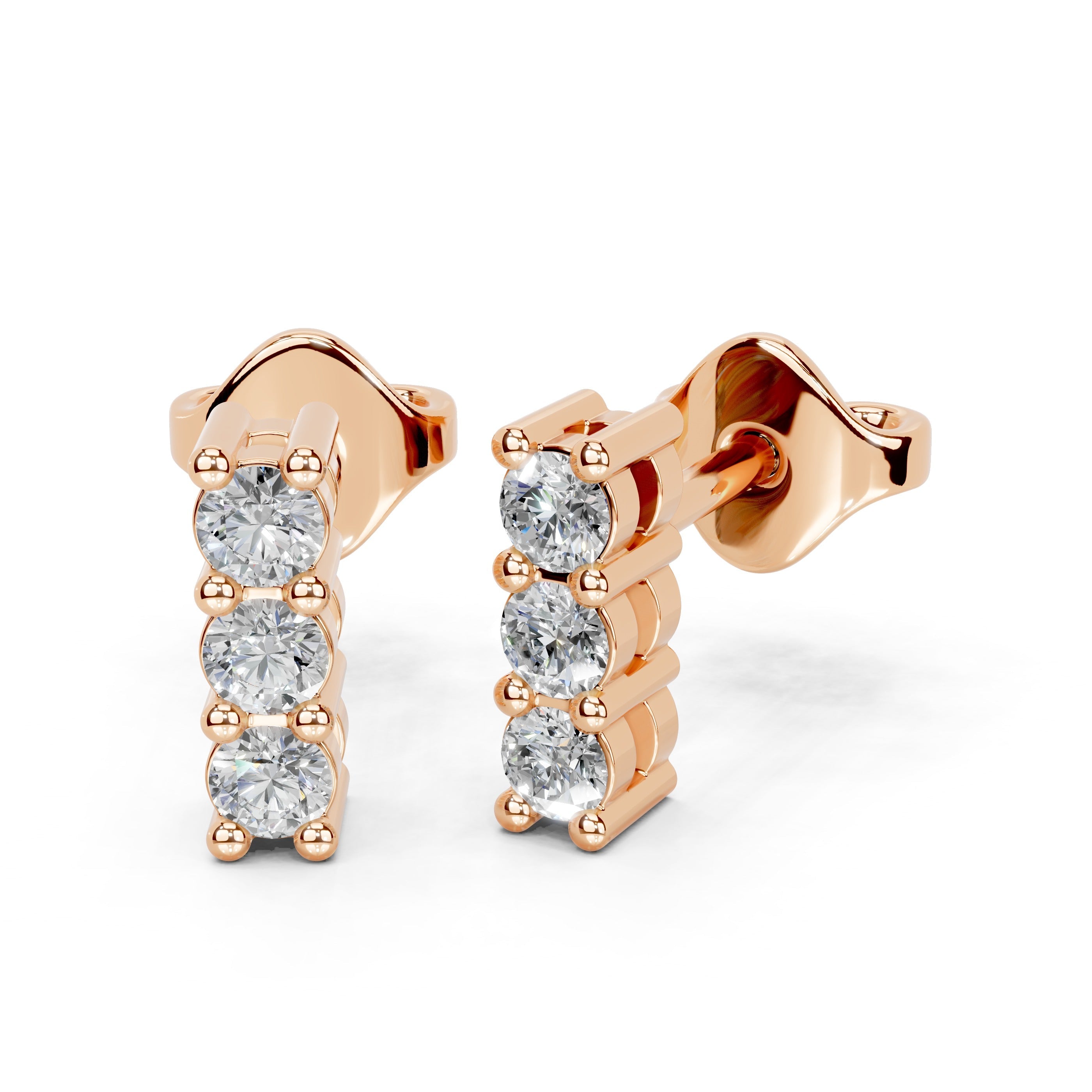 Drop Round cut 0.27 Cttw Lab Grown Diamond Earrings