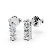 Drop Round cut 0.27 Cttw Lab Grown Diamond Earrings